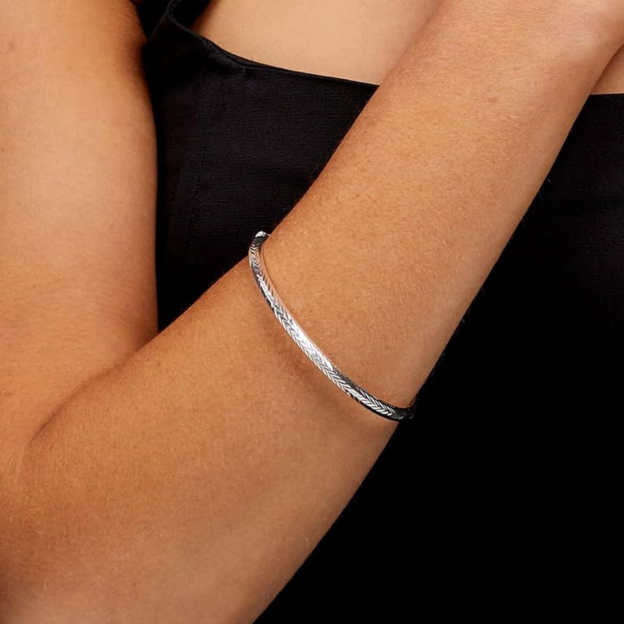 アクセサリー silver 925 simple design bangle Set of 6 Bangle, Solid 925 Sterling Silver Bangle, Simple